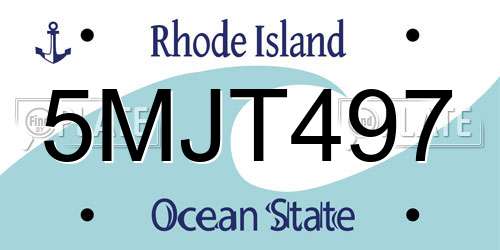 5MJT497 Rhode Island License Plate