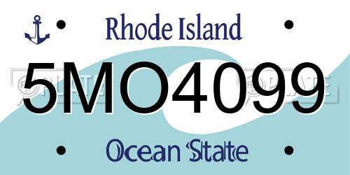 5MO4099 Rhode Island License Plate