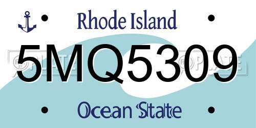 5MQ5309 Rhode Island License Plate