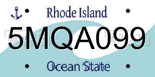 5MQA099 Rhode Island License Plate