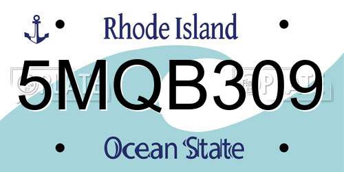 5MQB309 Rhode Island License Plate