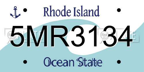 5MR3134 Rhode Island License Plate