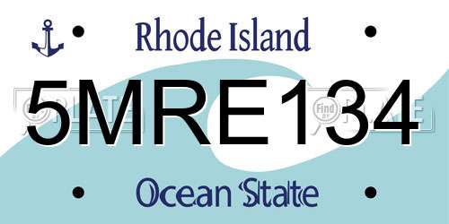 5MRE134 Rhode Island License Plate