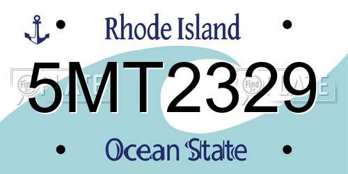 5MT2329 Rhode Island License Plate