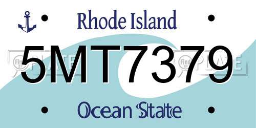 5MT7379 Rhode Island License Plate