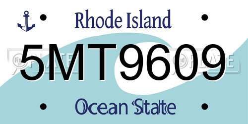 5MT9609 Rhode Island License Plate