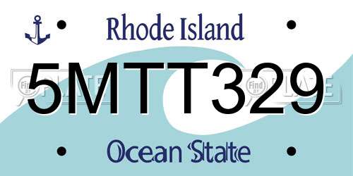 5MTT329 Rhode Island License Plate