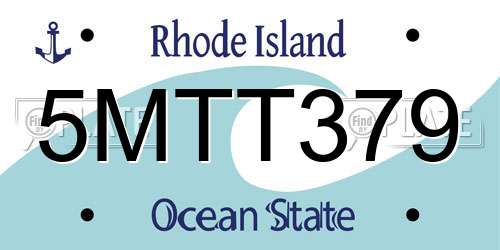 5MTT379 Rhode Island License Plate