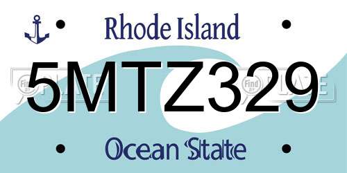 5MTZ329 Rhode Island License Plate