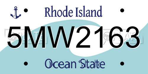 5MW2163 Rhode Island License Plate
