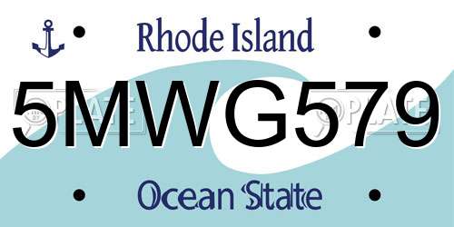 5MWG579 Rhode Island License Plate