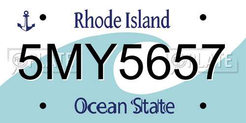 5MY5657 Rhode Island License Plate