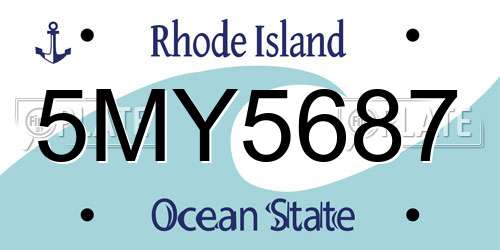 5MY5687 Rhode Island License Plate
