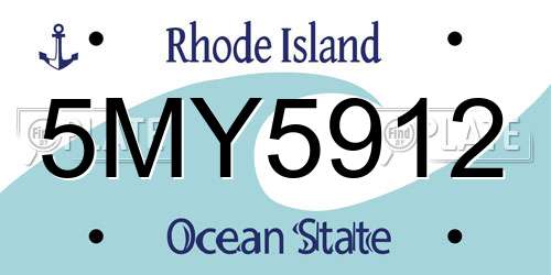 5MY5912 Rhode Island License Plate