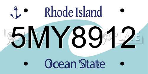 5MY8912 Rhode Island License Plate