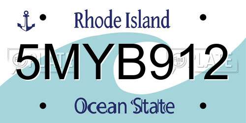 5MYB912 Rhode Island License Plate