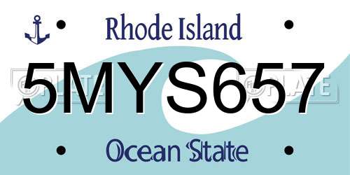 5MYS657 Rhode Island License Plate