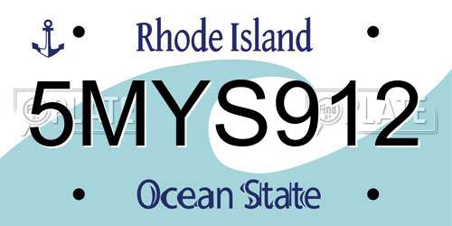 5MYS912 Rhode Island License Plate