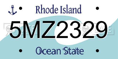 5MZ2329 Rhode Island License Plate