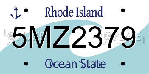 5MZ2379 Rhode Island License Plate