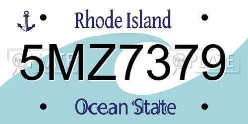 5MZ7379 Rhode Island License Plate