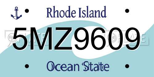 5MZ9609 Rhode Island License Plate