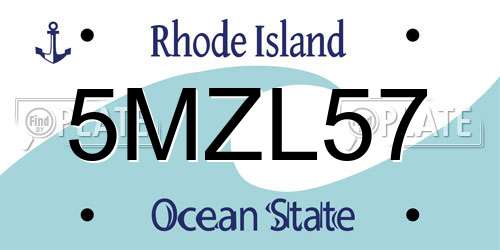 5MZL57 Rhode Island License Plate