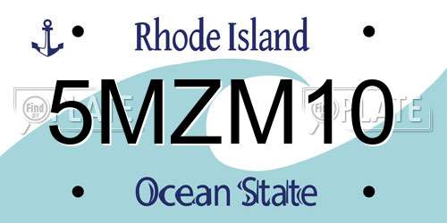 5MZM10 Rhode Island License Plate