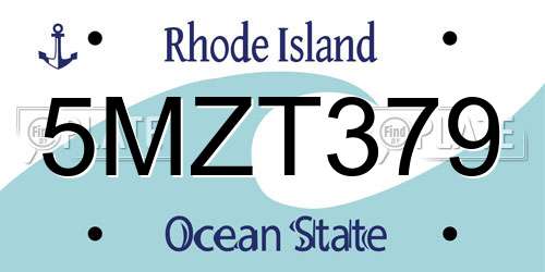 5MZT379 Rhode Island License Plate