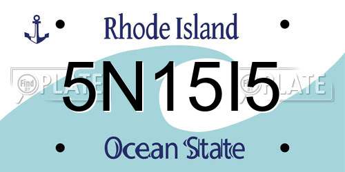 5N15I5 Rhode Island License Plate