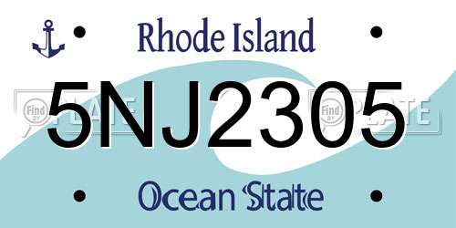 5NJ2305 Rhode Island License Plate
