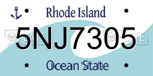 5NJ7305 Rhode Island License Plate