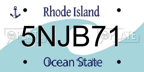 5NJB71 Rhode Island License Plate