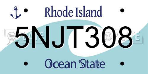 5NJT308 Rhode Island License Plate
