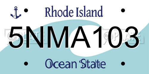 5NMA103 Rhode Island License Plate