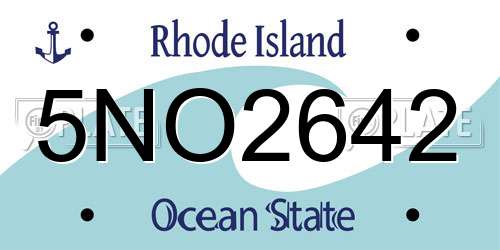 5NO2642 Rhode Island License Plate