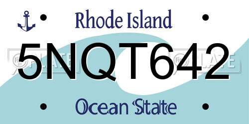 5NQT642 Rhode Island License Plate