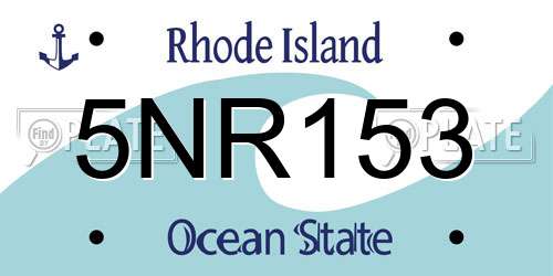 5NR153 Rhode Island License Plate
