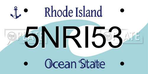 5NRI53 Rhode Island License Plate