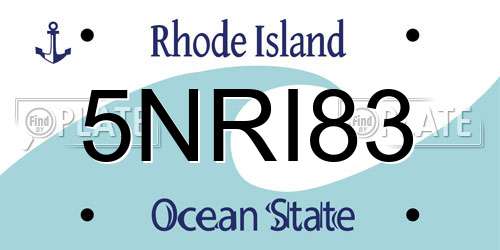 5NRI83 Rhode Island License Plate