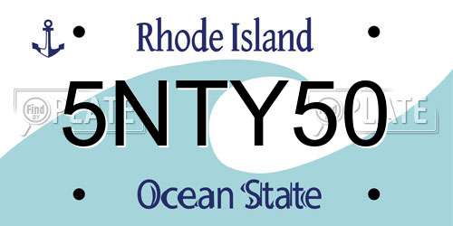 5NTY50 Rhode Island License Plate