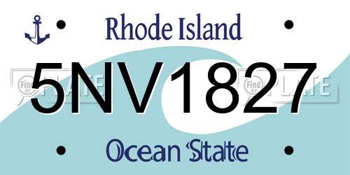 5NV1827 Rhode Island License Plate