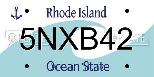 5NXB42 Rhode Island License Plate