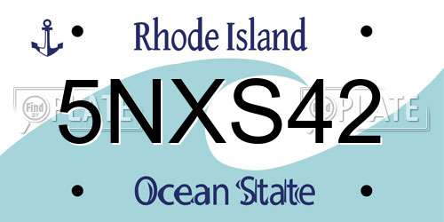 5NXS42 Rhode Island License Plate