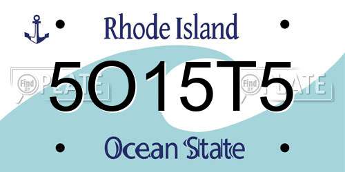 5O15T5 Rhode Island License Plate
