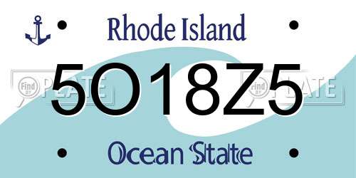 5O18Z5 Rhode Island License Plate