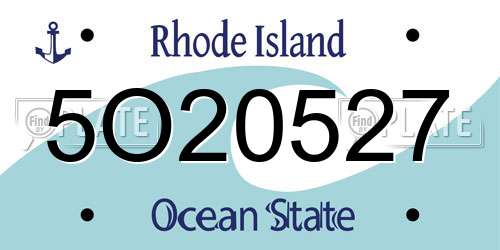 5O20527 Rhode Island License Plate