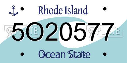 5O20577 Rhode Island License Plate