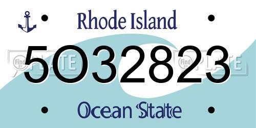 5O32823 Rhode Island License Plate