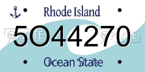 5O44270 Rhode Island License Plate